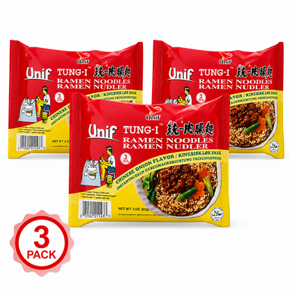 Unif Tung-I Ramen Noodles Chinese Onion Flavor Pack 3