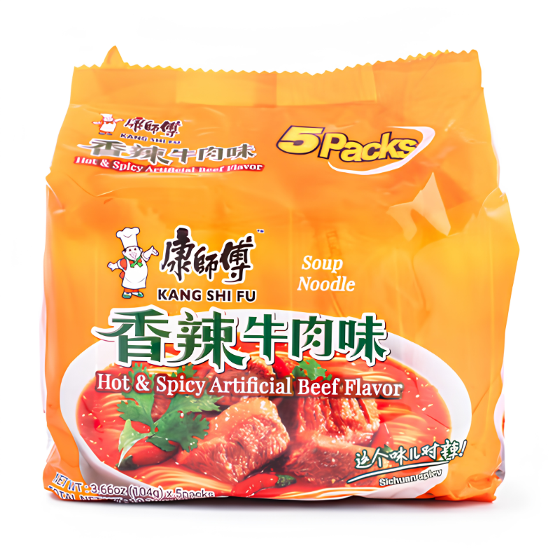 Kangshifu Hot Spicy Beef Noodle 5 pack x104g