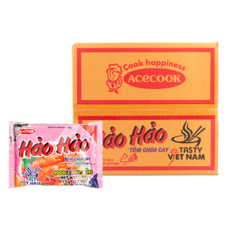 Acecook Hao Hao Mi Tom Chua Cay Instant Noodle Pack 30
