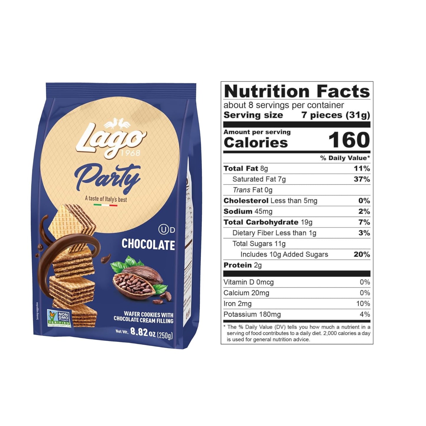 Gastone Lago Party Variety Wafers, 8.82 oz (3-Pack) – Italian Crispy Wafer Cookies with Chocolate, Vanilla & Strawberry Cream Filling, Light & Crunchy Snack