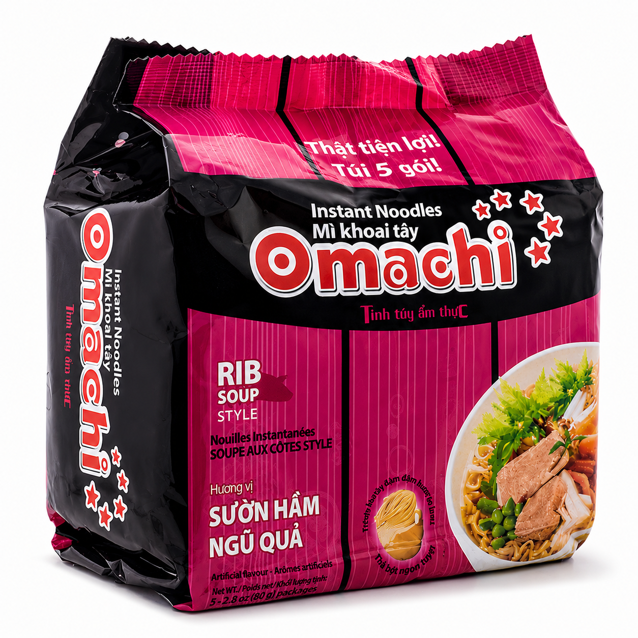 Omachi Instant Potato Noodles Five-Spice Rib Soup Flavor 30 Pack
