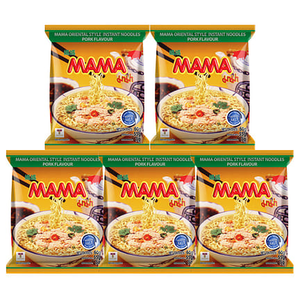 Mama Pork Flavor Instant Noodles 5 Pack 300g