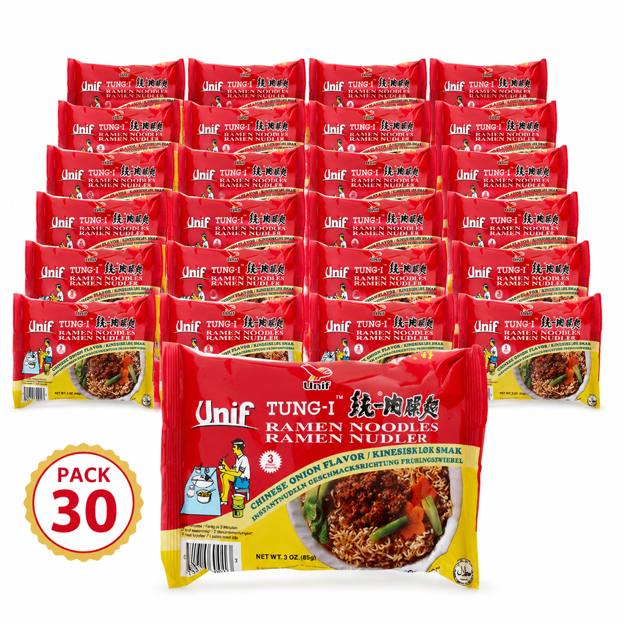 Unif Tung-I Ramen Noodles Chinese Onion Flavor Pack 30