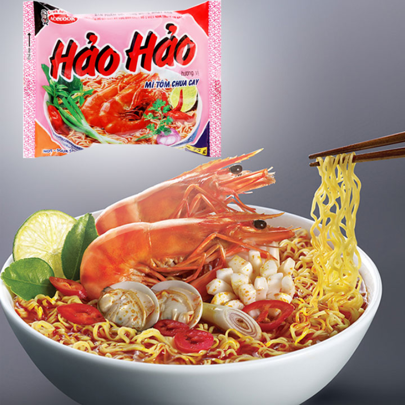 Acecook Hao Hao Mi Tom Chua Cay Instant Noodle 15 packs 75g