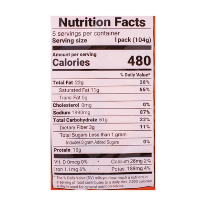 Kangshifu Hot Spicy Beef Noodle 5 pack x104g