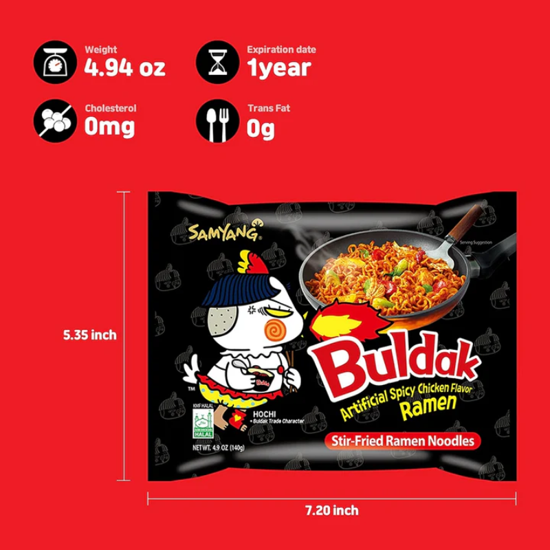 Samyang Original Spicy Chicken Instant Noodles 5 Pack