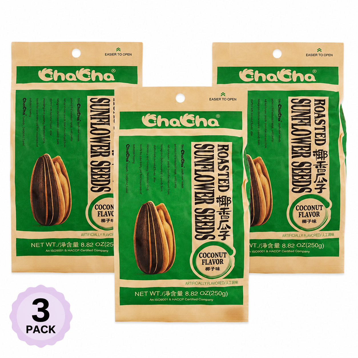 ChaCha Sunflower Seed Coconut Flavor 3 pack