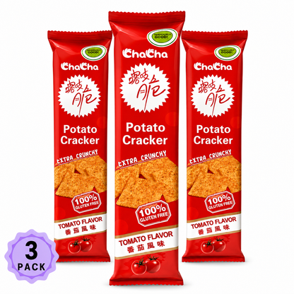 CHACHA Potato Cracker Tomato Flavor 3 pack