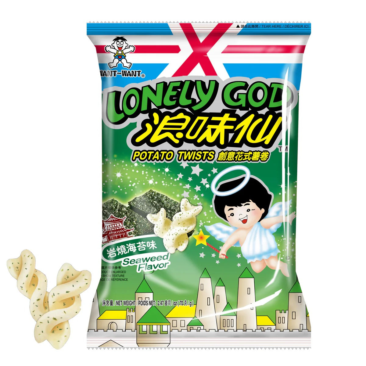 Want Want Lonely God Seaweed Potato Twist Chips 3 pack