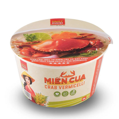 Simply Food Instant Glass Noodles Crab Flavor Bowl 3 Bowl