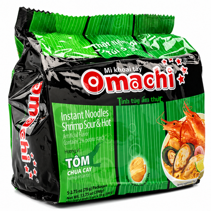 Omachi Instant Potato Noodles Shrimp Sour & Hot Flavor 30 Pack 78g